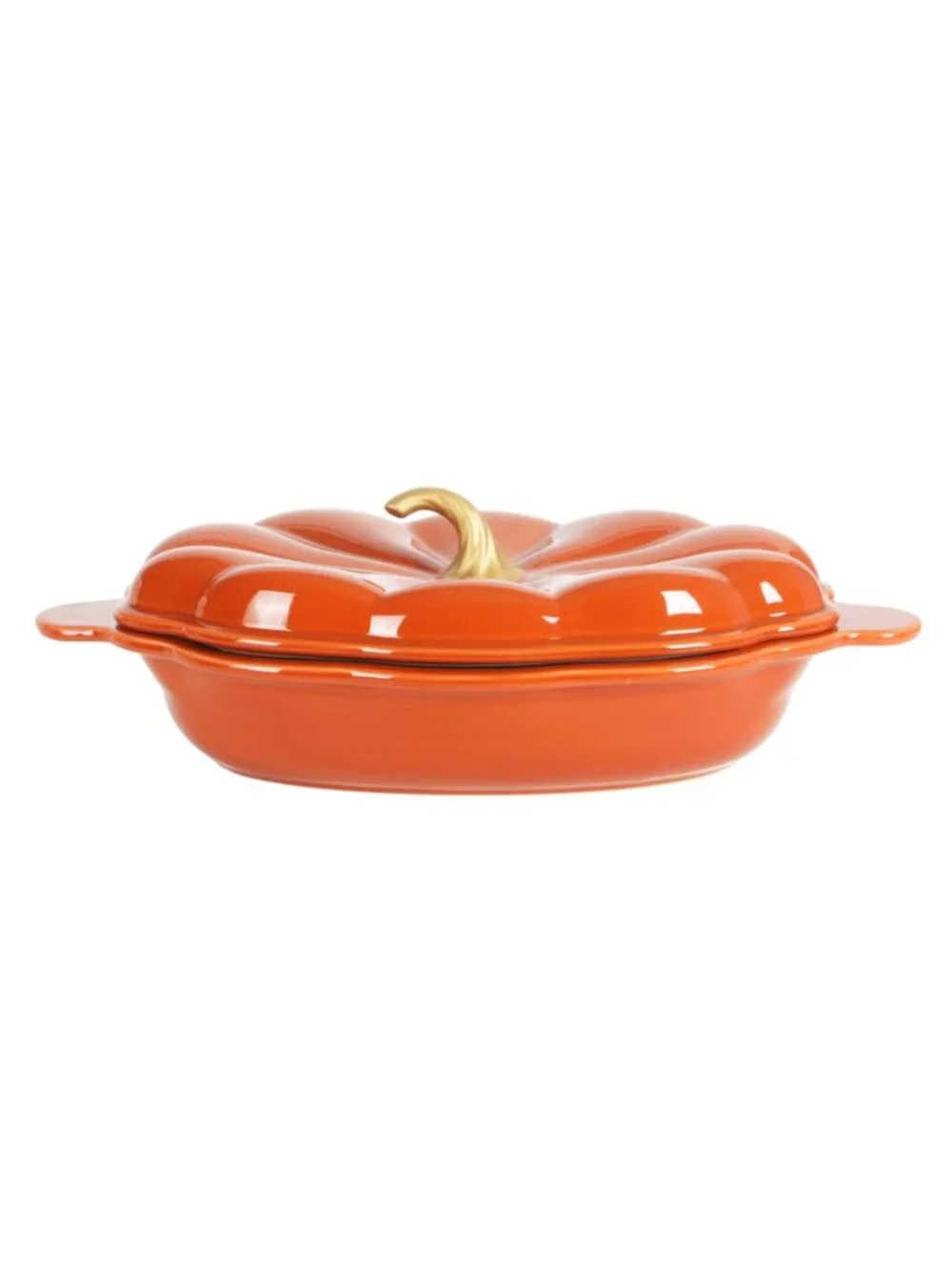 The Pioneer Woman Home Orange 3-Quart Oval Pumpkin Dish Stoneware Baker with Lid